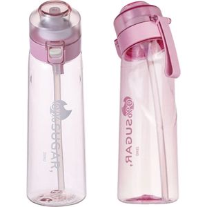 Geurwater Drinkfles ReNew- 650ml Roze - Inclusief 2 Air Pods - BPA vrij – Tritan – Vegan – 0% Suiker - Water Up - Met Schoonmaakborstel – Beginnerskit – Met Rietje – Smaak