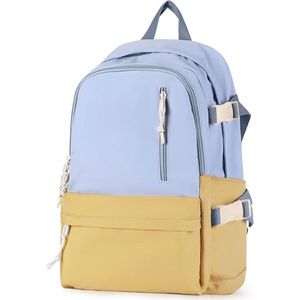 Schoolrugzak voor dames, uniseks, lichtgewicht rugzak, schooltas, waterbestendig, casual rugzak, geschikt voor 14 inch laptop voor jongens en meisjes, mannen en vrouwen, boekentas, college dagrugzak voor tieners