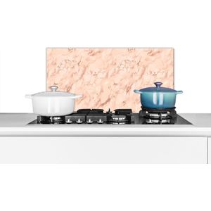 Spatscherm keuken 70x30 cm - Kookplaat achterwand Marmer - Roségold - Patronen - Luxe - Muurbeschermer - Spatwand fornuis - Hoogwaardig aluminium