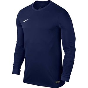 Nike Dry Top Sportshirt LS Heren - Midnight Navy/White