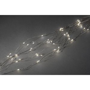 Konstsmide 6381 - Snoerverlichting - 200 lamps LED Cascade zilver 10 strengen druppels - 200 cm -24V - voor binnen - warmwit