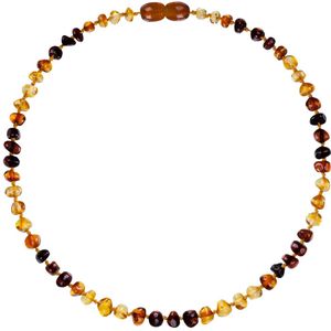 Wild Sun Barnsteen Ketting Baby / Peuter - Amber Ketting - Baltische Barnsteen – Pijnstillend bij Doorkomende Tanden - 32 cm – Rainbow Colour