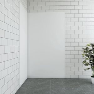 Aica B:120xL:120xH:210cm mat wit aluminium composiet platen , 3 mm dik-Set van 2 douchewandpanelen inclusief profielen-Wandpanelen