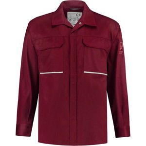 Yoworkwear Blouse vlamvertragend + antistatisch - bordeaux - maat 3XL