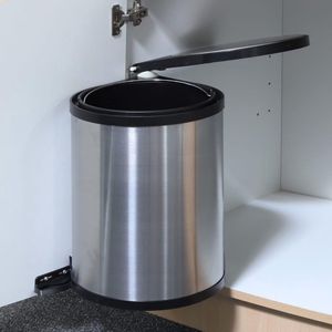 Uitschuifbare keukenkast prullenbak - 12 Liter - Uitneembaar - Opent en sluit vanzelf