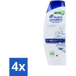 Head & Shoulders - Anti-Roos Shampoo - Classic - 400 ml - Voordeelverpakking - 4 stuks