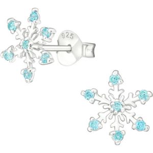 La Rosa Princesa Blauwe Sneeuwvlok Zirkonia Oorknoppen Frozen - Zilver