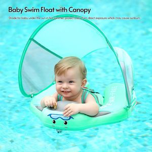 Niet-Opblaasbare Baby Zwem Stoeltje Liggen Zwemmen Ring Zwembad Speelgoed Trainer Zonnekap Anti-zon