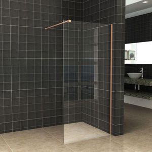 Diamond Line - Inloopdouche / Douchewand - 120x200 - Geborsteld Koper - Antikalk - Helder Glas - 8mm Veiligheidsglas