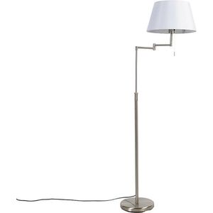 QAZQA ladas - Moderne Vloerlamps-sStaande Lamp met zwenkarm - 1 lichts - H 1500 mm - Wit - Woonkamers-sSlaapkamer