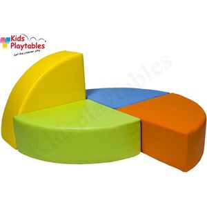 Zachte Soft Play Foam Blokken set 4 stuks oranje-groen-geel-blauw | grote speelblokken | baby speelgoed | foamblokken | reuze bouwblokken | Soft play speelgoed | schuimblokken
