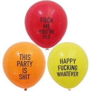 Grappige Beledigende Ballonnen Happy Fucking Whatever 12 stuks Rude Balloon