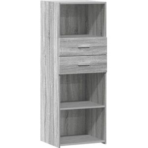 vidaXL - Hoge - kast - 45x42,5x124 - cm - bewerkt - hout - grijs - sonoma - eikenkleurig