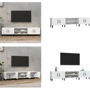 vidaXL Tv-meubel 180x31-5x40 cm bewerkt hout wit - Tv-kast - Tv-kasten - Tv-meubel - Hifi-meubel