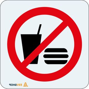 Raamsticker verboden eten en drinken, P022 100 x 100 mm