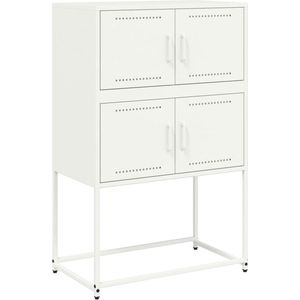 vidaXL - Dressoir - 68,5x38,5x107 - cm - staal - wit