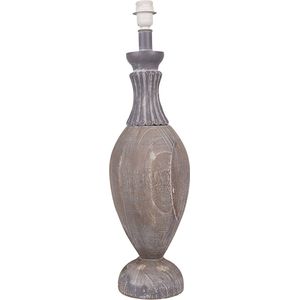 Clayre & Eef Lampenvoet Ø 18x66 cm Grijs Hout Kunststof Rond Lampvoet