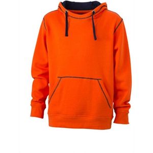 James and Nicholson Heren Lifestyle Hoodie (Donker Oranje/Zwaar)