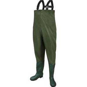 Waadpak – Waterdicht 70D nylon – Waadbroek met laarzen – Warmtepak – Lieslaarzen – Groen - Schoenmaat 40/41