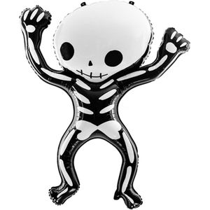 PARTYDECO - Zwarte en witte aluminium skelet ballon - Decoratie > Ballonnen