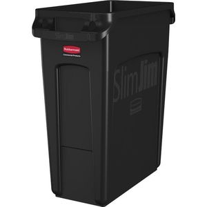 Rubbermaid Slim Jim Afvalbak met Ventilatiekanalen Zwart 60L - CP652