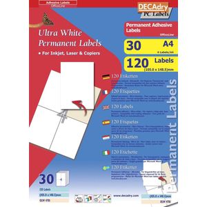 Decadry Etiketten / Labels 105 x 148.5mm