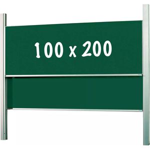 Krijtbord Deluxe Columbus - In hoogte verstelbaar - Dubbelzijdig bord - Schoolbord - Eenvoudige montage - Emaille staal - Groen - 100x200cm