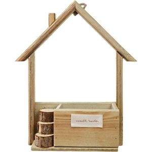 Hangbare plantenbak - Houten huisframe wandbloempot voor kamerplanten en kunstbloemen .