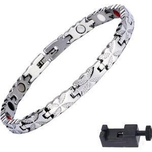 Narvie - Helende Armband - Dames Magneet Armband - Gezondheidsarmband Magnetische Armband - Kleur zilver