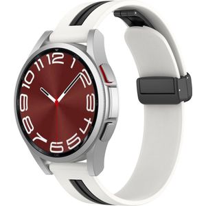Siliconen horlogeband - Samsung Galaxy - wit/zwart - 22mm - magneetsluiting