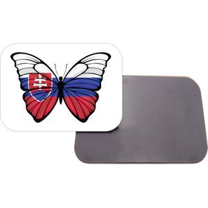 Magneet Met Opdruk | 5x7 cm | Geschenk | Koelkastmagneet | Vlinder Vlag Slowakije