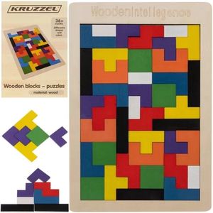 Houten Tetris Puzzel - Houten Puzzeldoos - Intelligentie Educatief Cadeau Voor Peuters