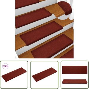 The Living Store Trapmatten - Rood - 65 x 21 x 4 cm - Anti-slip - Geluiddempend