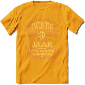 20 Jaar Legendarisch Gerijpt T-Shirt | Oud Roze - Ivoor | Grappig Verjaardag en Feest Cadeau Shirt | Dames - Heren - Unisex | Tshirt Kleding Kado | - Geel - XL