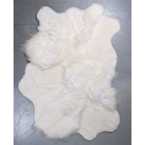 Schapenvacht tapijt - vloerkleed schapenvachten - Karpet schapenvachten - off white - vachtenpatch tapijt