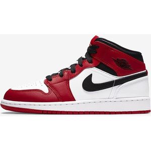 Nike Air Jordan 1 Mid (GS), White/Gym Red-Black, 554725 173, EUR 38.5