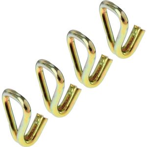 Ratchet Haak Heavy Duty Klauwhaken Vervanging voor Rachet Tie Down Straps en Webbing - 4 Pack Dubbele J Haak 50mm x 5000kg