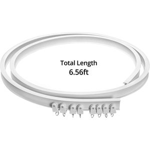 2m Curtain rail, gebogen plafond voor ramen Gordijnen, plafond montage, witte, gebogen rail
