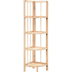 The Living Store Hoekkast Vrijstaand Cederhout - 27 x 27 x 110 cm - Beige