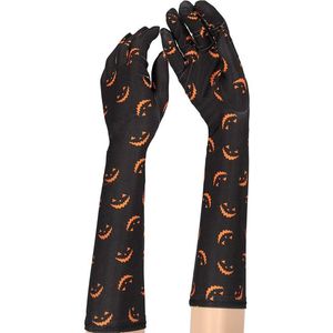 Apollo - Satijnen handschonen - Pompoen Halloween - 40cm