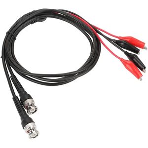 P1011 Oscilloscoop Probe Ground Wire BNC Q9 naar Dual Crocodile Clip Test Leads - 500V 5A | Multimeter Lead Kabel 50Ω - Mini Oscilloscoop Accessoires - 108cm/42.5in