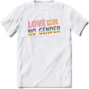 Love Has No Gender | Pride T-Shirt | Grappig LHBTIQ+ / LGBTQ / Gay / Homo / Lesbi Cadeau Shirt | Dames - Heren - Unisex | Tshirt Kleding Kado | - Wit - M