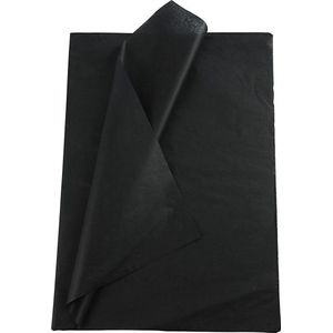 Tissuepapier, vel 50x70 cm, 14 gr, zwart, 25vellen