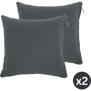 Tiseco - Kussen (gevuld) COTTON SLUB - SET/2 - 45x45 cm - Grijs
