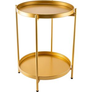 Botec bijzettafel rond goud - bijzet tafel - bijzettafeltjes woonkamer - Stijlvol en Functioneel - 40 × 40 × 51,5 cm