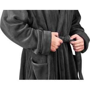 Goodivery ® Comfortabele en Luxueuze Herenbadjas met Zachte Fleece en Verstelbare Tailleband