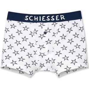 Schiesser - Jongens - Jongens Retro Boxershort Wit Met Sterren - Wit - 152