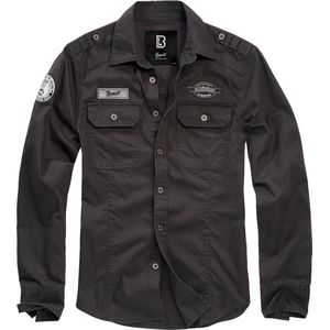 Heren - Mannen - Dikke kwaliteit - Casual - Streetwear - Menswear - Modern - Luis - Vintage - Shirt - Blouse - Overhemd CGN zwart