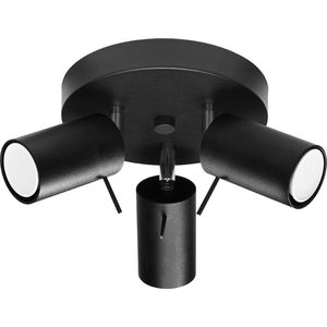 Plafond Ring 3P - Plafondlampen - Hanglamp - GU10 - Zwart