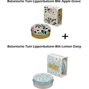 Set van 2 Botanische Tuin Lippenbalsems in Blik Lemon Daisy & Apple Grove